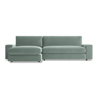 Esker Sofa with Chaise in Breezy Blue Velvet - Angle 1