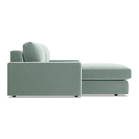Esker Sofa with Chaise in Breezy Blue Velvet - Angle 4