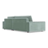 Esker Sofa with Chaise in Breezy Blue Velvet - Angle 5
