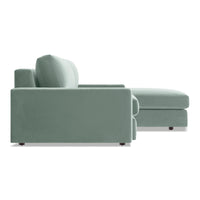 Esker Sofa with Chaise in Breezy Blue Velvet - Angle 4