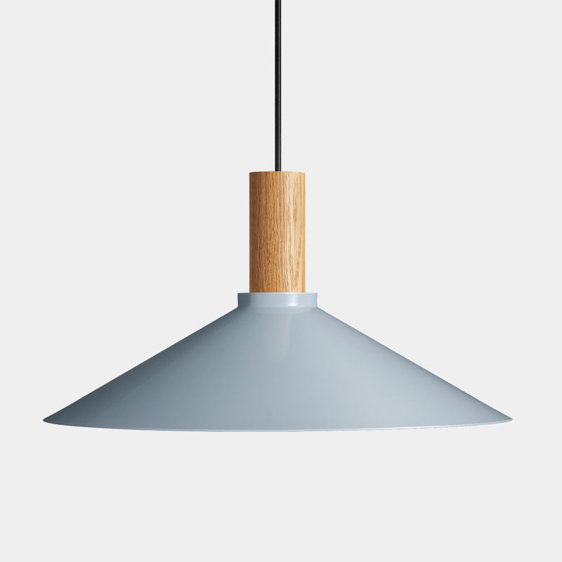 Emblem Large Pendant Light in White / White Oak - Angle 1