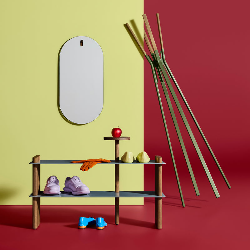 Hang 1 Capsule Mirror in Walnut - Angle 2