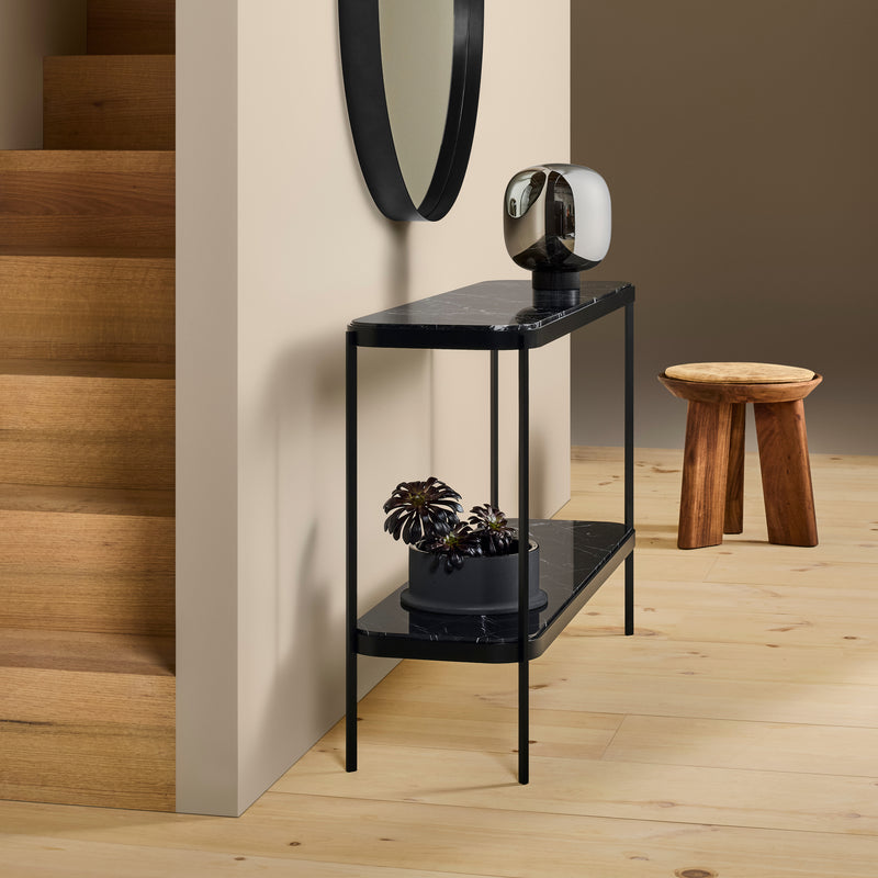 Comehither Console Table en Black Marble