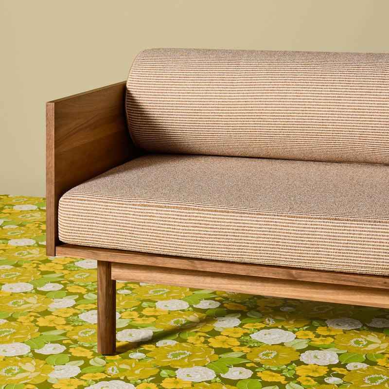 Souvenir Sofa in Irving Copper Stripe / Walnut