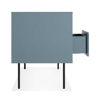 Fable 2 Door / 2 Drawer Console in Grey Blue on Ash / Grey Blue Leather - Angle 8
