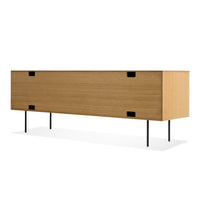 Fable 2 Door / 2 Drawer Console in White Oak / Olive Leather - Angle 8