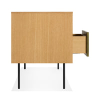 Fable 2 Door / 2 Drawer Console in White Oak / Olive Leather - Angle 7