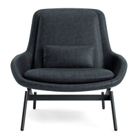 Field Lounge Chair in Ink Leather - Angle 1