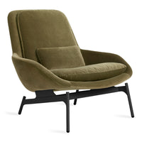 Field Lounge Chair in Moss Velvet - Angle 8