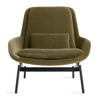 Field Lounge Chair in Moss Velvet - Angle 1