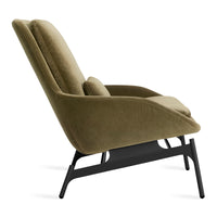 Field Lounge Chair in Moss Velvet - Angle 9