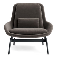 Field Lounge Chair in Storm Velvet - Angle 1