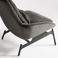 Field Lounge Chair in Storm Velvet - Angle 12