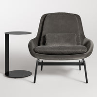 Field Lounge Chair in Storm Velvet - Angle 5