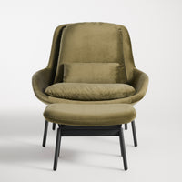 Field Lounge Chair in Moss Velvet - Angle 12