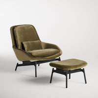 Field Lounge Chair in Moss Velvet - Angle 13