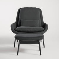 Field Ottoman in Maharam Meld in Panda - Angle 7