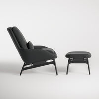 Field Ottoman in Maharam Meld in Panda - Angle 8