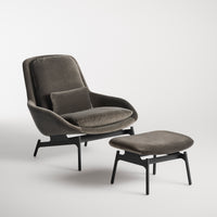 Field Lounge Chair in Storm Velvet - Angle 11