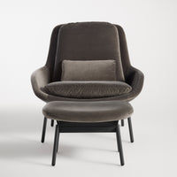 Field Lounge Chair in Storm Velvet - Angle 11