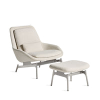 Field Lounge Chair and Ottoman Set in Vos Bone - Angle 1