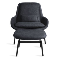 Field Ottoman in Ink Leather - Angle 7