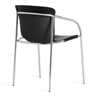 Farrier Dining Chair in Black Leather - Angle 7