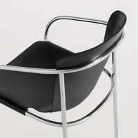 Farrier Dining Chair in Black Leather - Angle 3