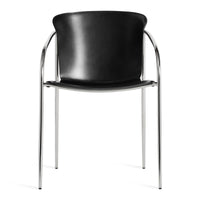 Farrier Dining Chair in Black Leather - Angle 5