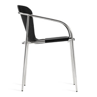Farrier Dining Chair in Black Leather - Angle 6