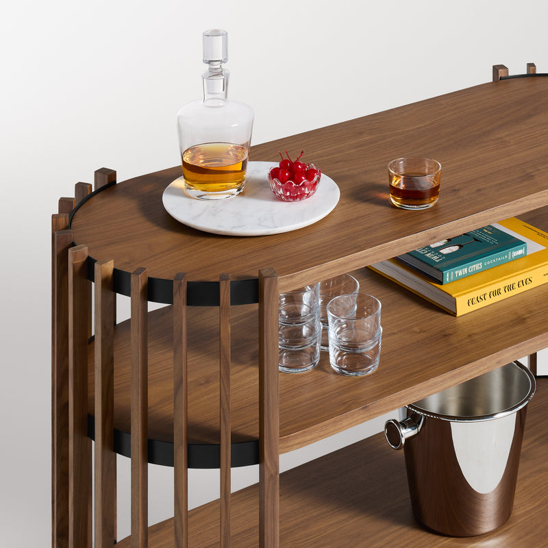 Forum Console in Walnut - Angle 2