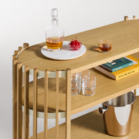 Forum Console in White Oak - Angle 2