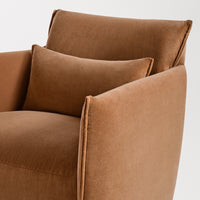 Oft Swivel Lounge Chair in Copper Velvet - Angle 7