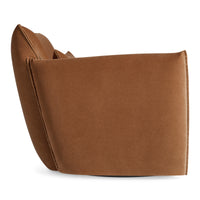 Oft Swivel Lounge Chair in Copper Velvet - Angle 5