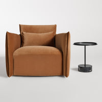 Oft Swivel Lounge Chair in Copper Velvet - Angle 3