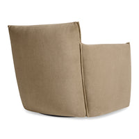 Oft Swivel Lounge Chair in Otter Velvet - Angle 6