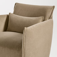 Oft Swivel Lounge Chair in Otter Velvet - Angle 7