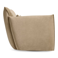 Oft Swivel Lounge Chair in Otter Velvet - Angle 5