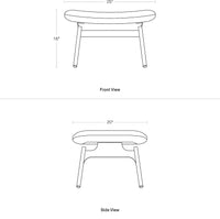 Field Lounge Chair and Ottoman Set in Vos Bone - Angle 11