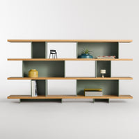 Happy Day Shelving 4 Shelf in White Oak / Grey Green - Angle 9
