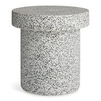 Hunky Dory Side Table in White Terrazzo - Angle 1