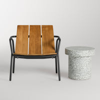 Hunky Dory Side Table in White Terrazzo - Angle 2