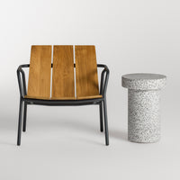 Hunky Dory Tall Side Table in White Terrazzo - Angle 5