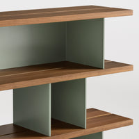 Happy Day Shelving 4 Shelf in Walnut / Grey Green - Angle 10
