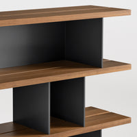 Happy Day Shelving 4 Shelf in Walnut / Oblivion - Angle 10