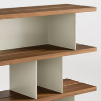 Happy Day Shelving 4 Shelf in Walnut / Putty - Angle 10