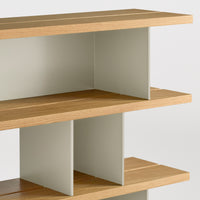 Happy Day Shelving 3 Shelf in White Oak / Putty - Angle 8