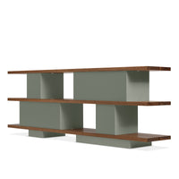 Happy Day Shelving 3 Shelf in Walnut / Grey Green - Angle 5