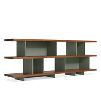 Happy Day Shelving 3 Shelf in Walnut / Grey Green - Angle 3