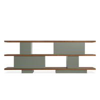 Happy Day Shelving 3 Shelf in Walnut / Grey Green - Angle 6